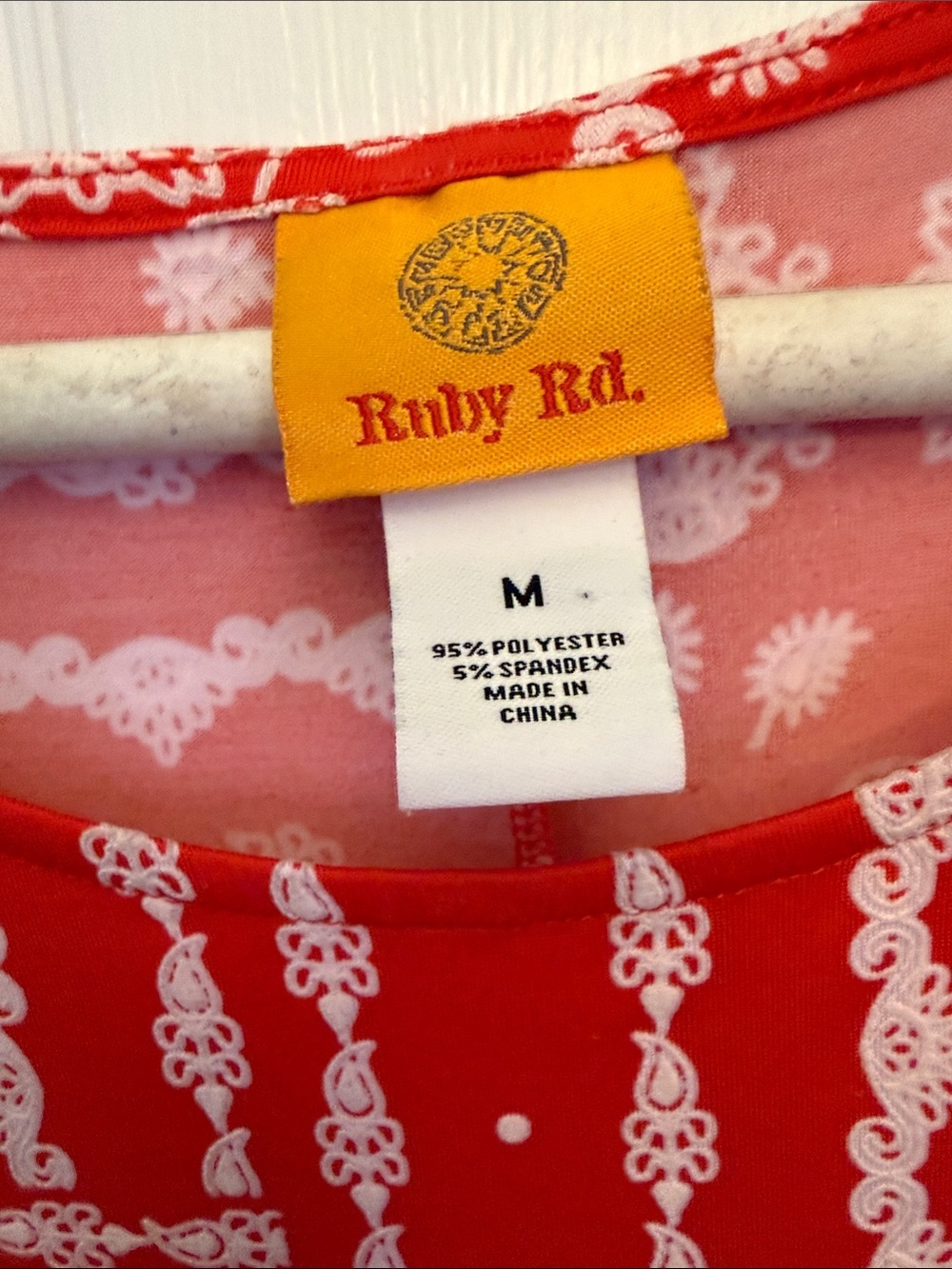 Ruby Rd. Red Paisley Midi Dress - Picture 2 of 4